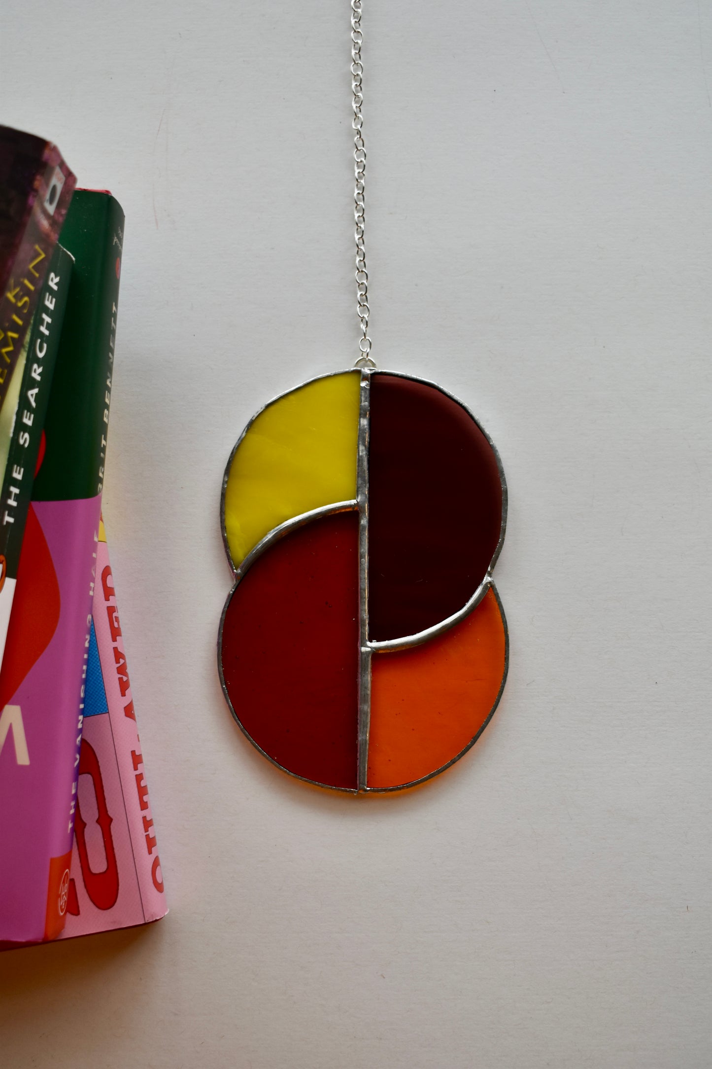 Harvest Twilight Stained Glass Sun Catcher – Half Circle Design