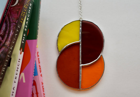 Harvest Twilight Stained Glass Sun Catcher – Half Circle Design
