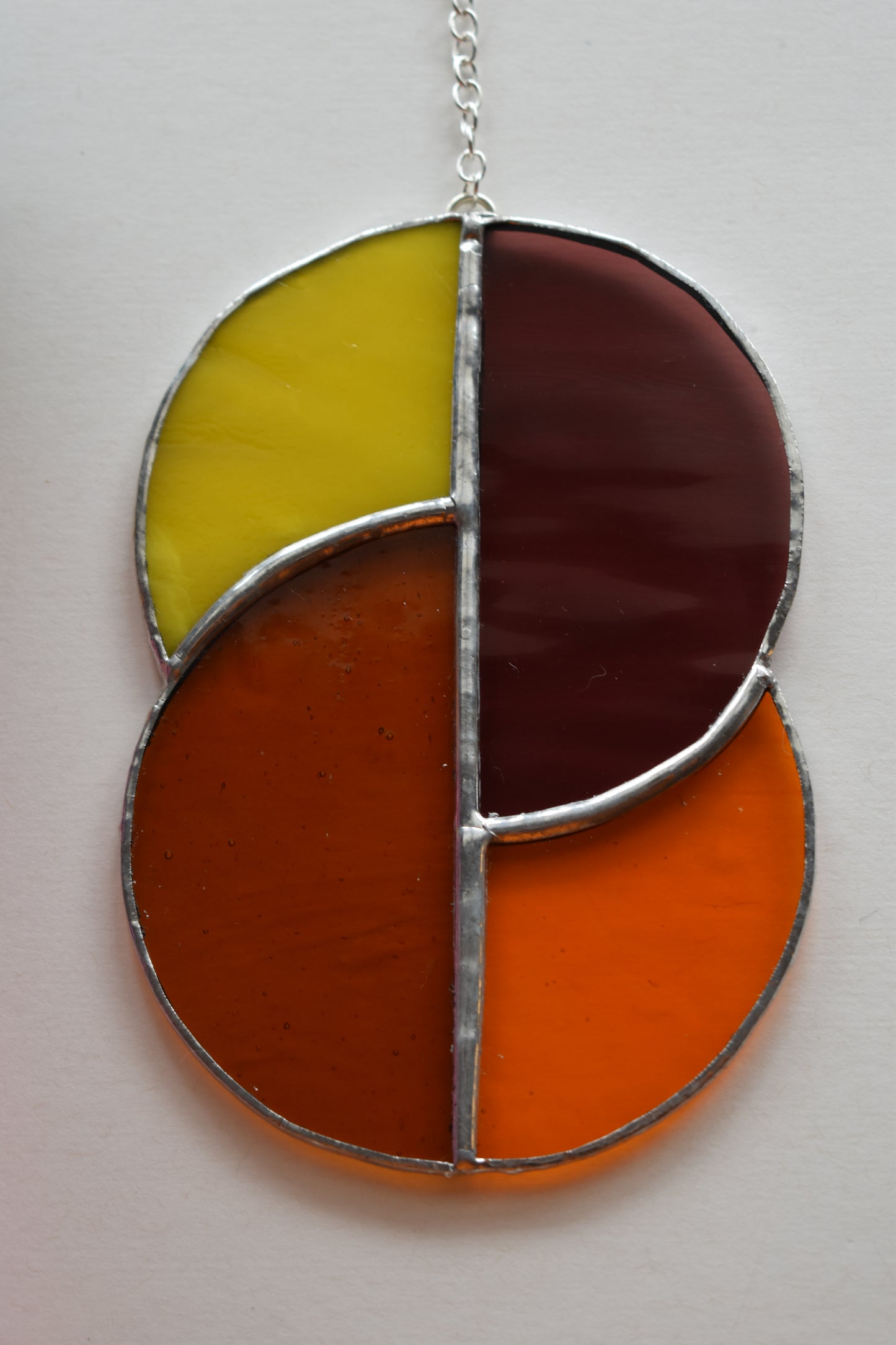 Harvest Twilight Stained Glass Sun Catcher – Half Circle Design