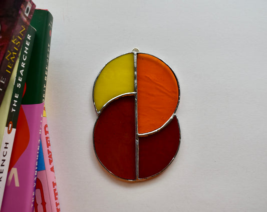 Autumn Glow Stained Glass Sun Catcher – Half Circle Design