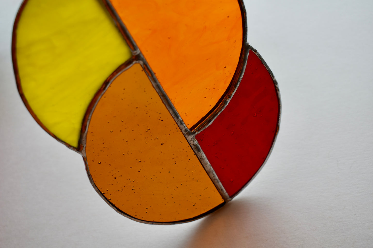 Autumn Glow Stained Glass Sun Catcher – Half Circle Design