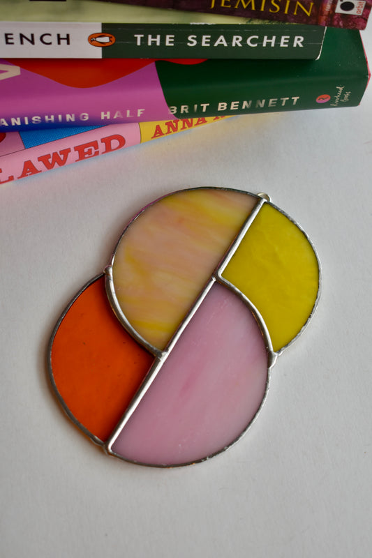 Sunrise Glow Stained Glass Sun Catcher –  Half Circle Design