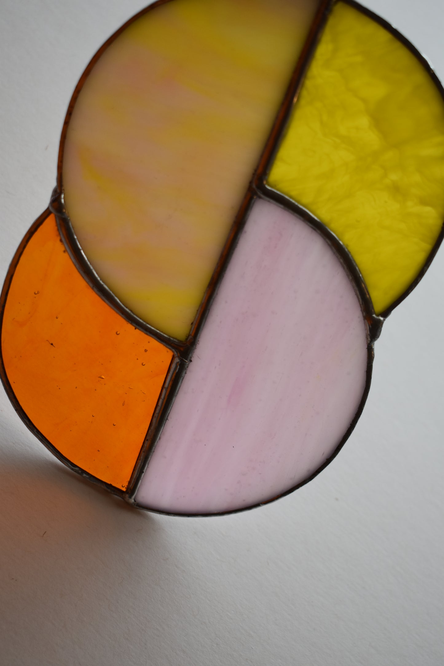 Sunrise Glow Stained Glass Sun Catcher –  Half Circle Design