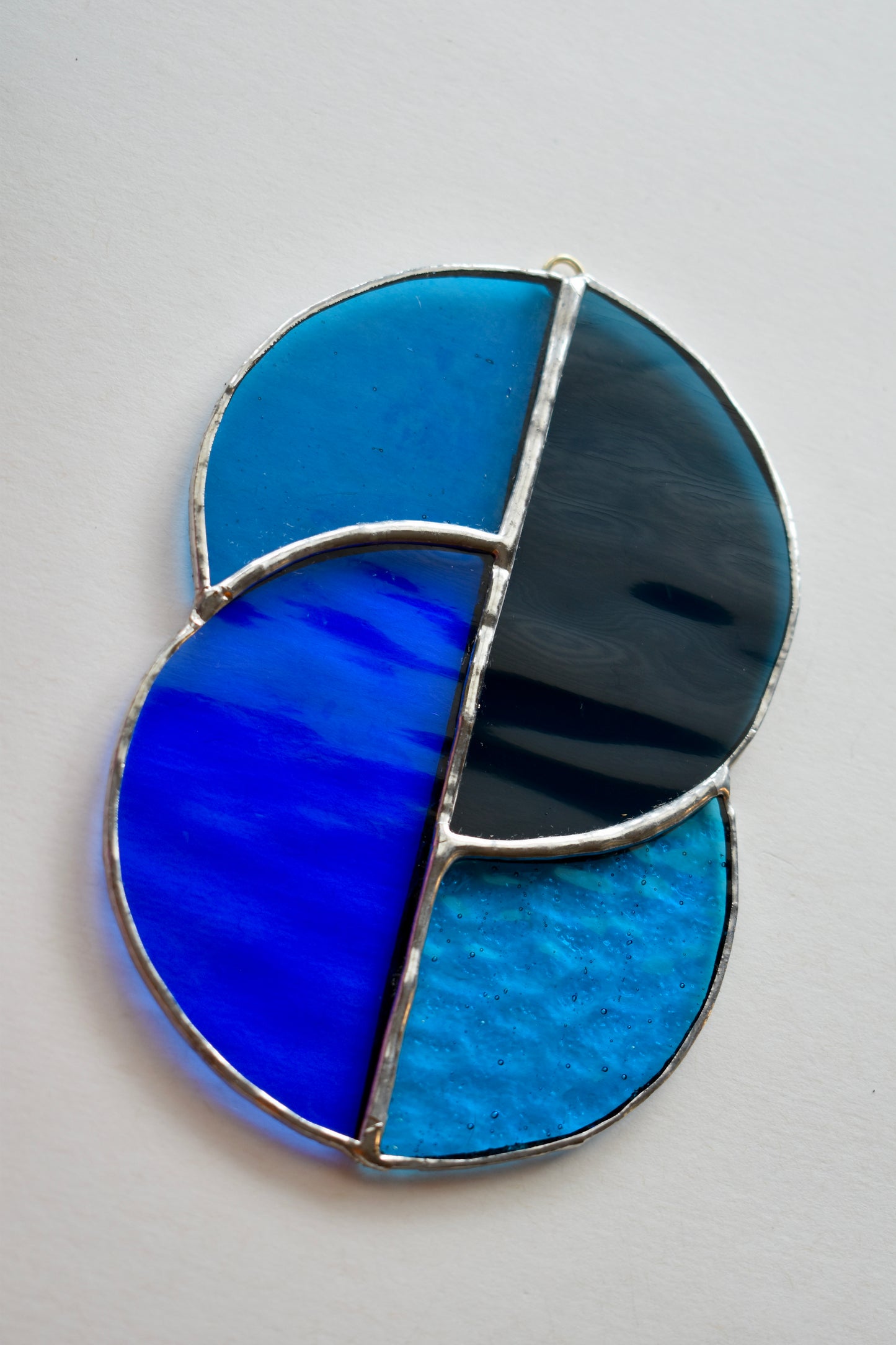 Blue Horizon Stained Glass Sun Catcher – Half Circle Design